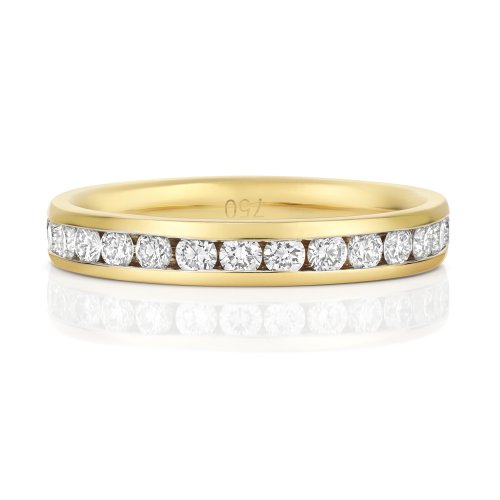 Diamond Channel Set Eternity Ring In 18ct Gold 