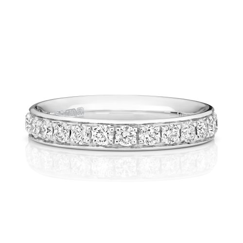 Diamond Grain Set Eternity Ring In 18ct White Gold 