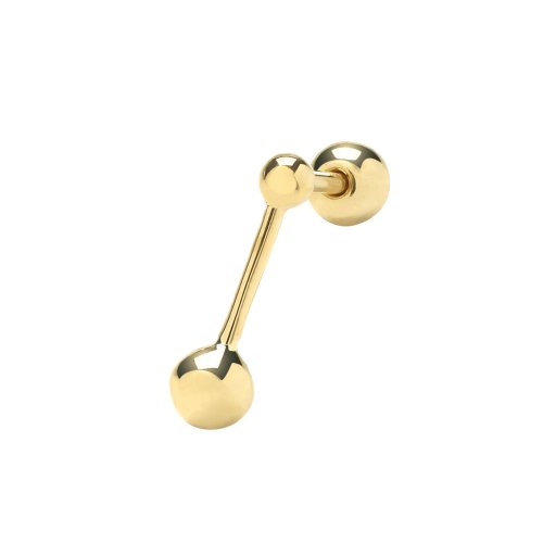 9ct Gold Double Bead Cartilage Stud 