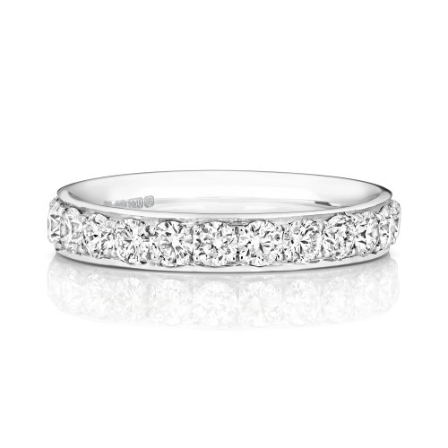 Diamond Grain Set Eternity Ring In 18ct White Gold 