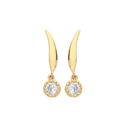 9ct Gold Cz Cluster Wing Drops 