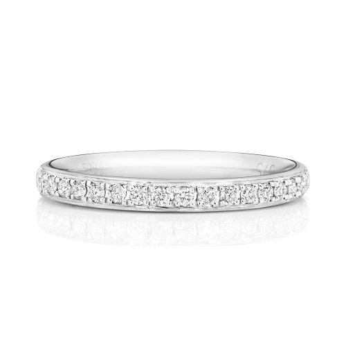Diamond Grain Set Eternity Ring In 18ct White Gold 