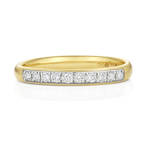 Diamond Grain Set Eternity Ring In 18ct Gold 