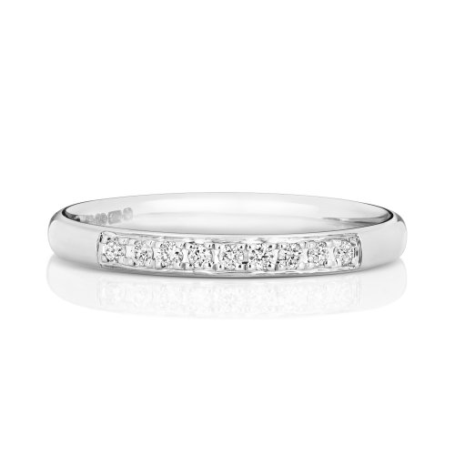Diamond Grain Set Eternity Ring In Platinum 
