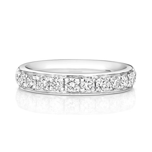 Diamond Grain Set Eternity Ring In Platinum 