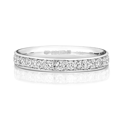 Diamond Grain Set Eternity Ring In Platinum 