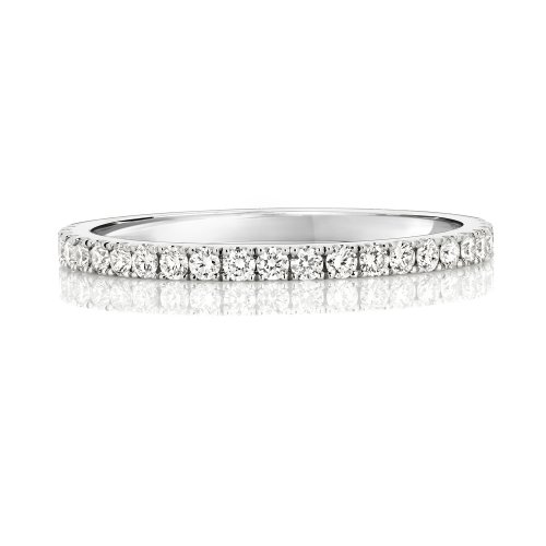 Diamond Cut Down Set Eternity Ring In 18ct White Gold 