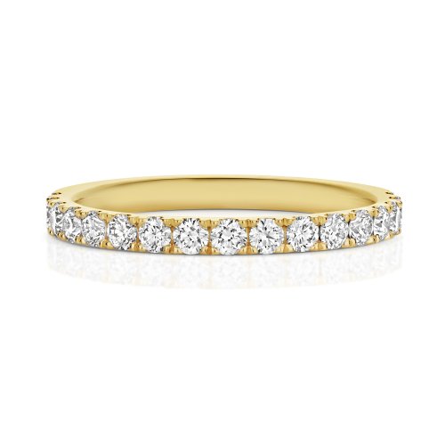 Diamond Cut Down Set Half Eternity Ring In 18ct Gold 