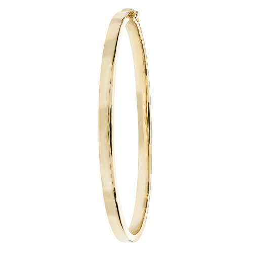 9ct Gold Square Tube Hinged Bangle 