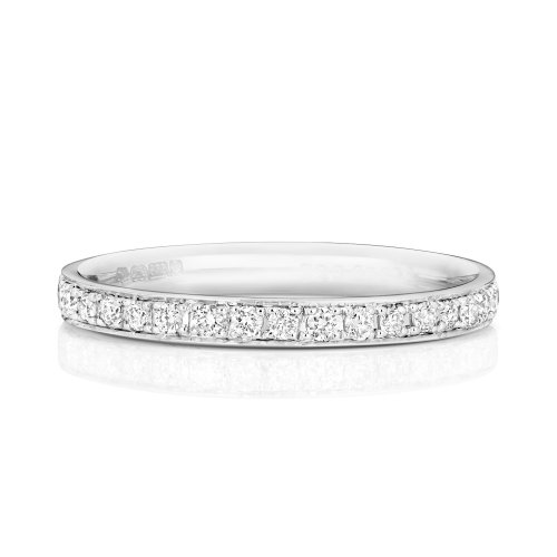 Diamond Grain Set Eternity Ring In 9ct White Gold 