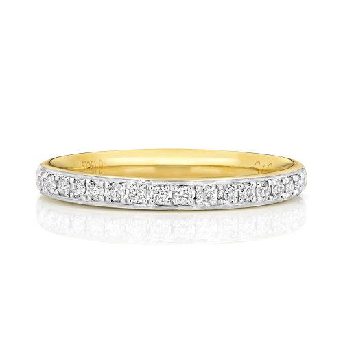 Diamond Grain Set Eternity Ring In 9ct Gold 