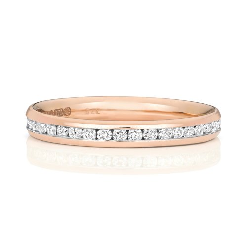 Diamond Channel Set Eternity Ring In 9ct Rose Gold 