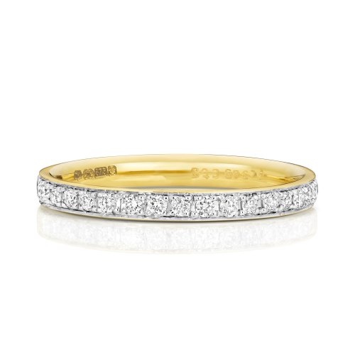 Diamond Grain Set Eternity Ring In 9ct Gold 