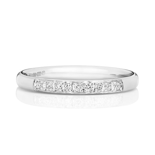 Diamond Grain Set Eternity Ring In 9ct White Gold 