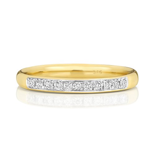 Diamond Grain Set Eternity Ring In 9ct Gold 