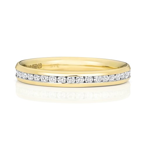Diamond Channel Set Eternity Ring In 9ct Gold 