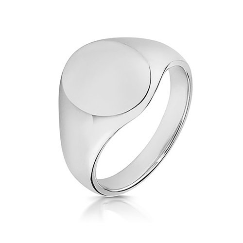 Silver Gents' Oval Signet Ring 