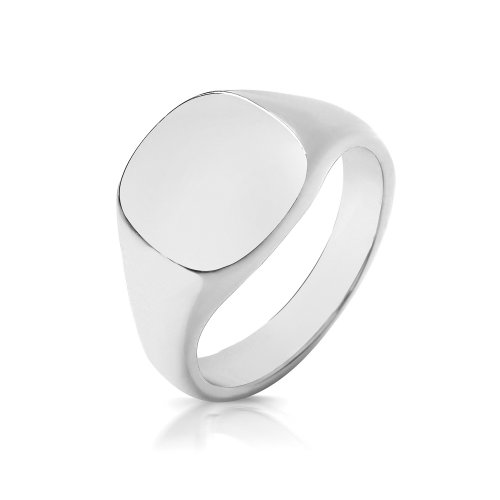 Silver Gents' Cushion Signet Ring 