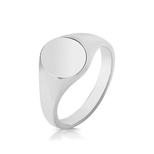 Silve Ladies Oval Signet Ring 