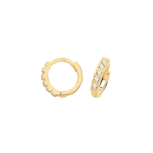 9ct Gold Cz Huggies 