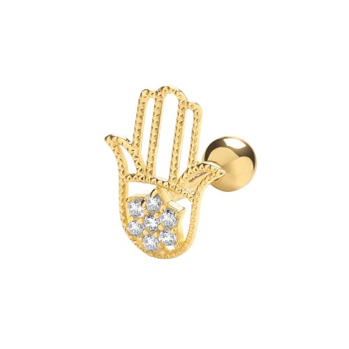 9ct Gold Cz Hamsa Cartilage Stud 