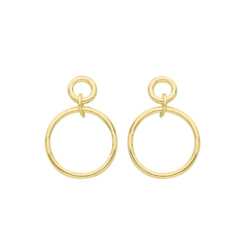 9ct Gold Double Circle Drops 