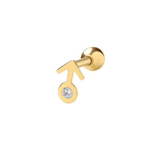 9ct Gold Cz Set Mars Cartilage Stud 