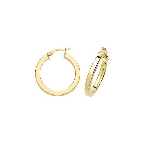 9ct Gold Square Tube Hoops ER775-