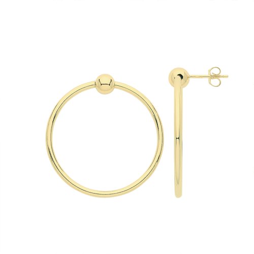 9ct Gold Tube Hoops Drops ER945-