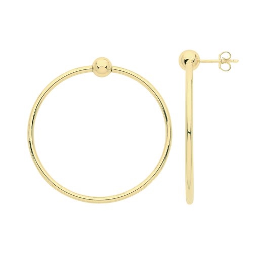 9ct Gold Tube Hoops Drops ER945-