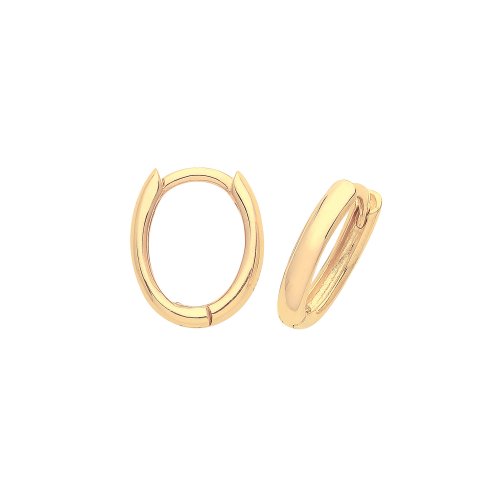 9ct Gold Hinged Oval Hoops 