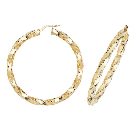 9ct Gold Twisted Hoops ER143-