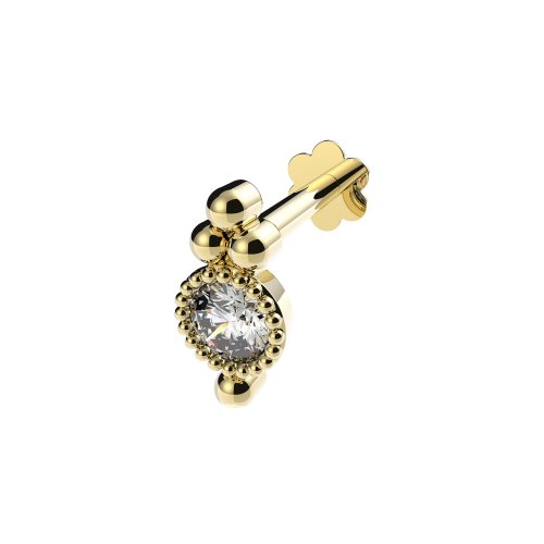 9ct Gold Cz Cartilage Labret 