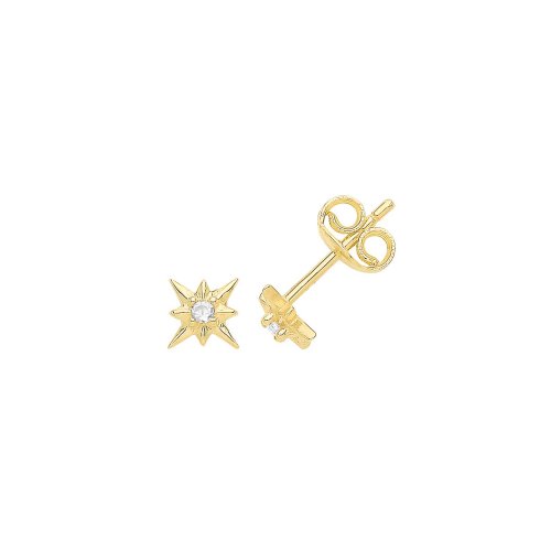 9ct Gold Star Studs 