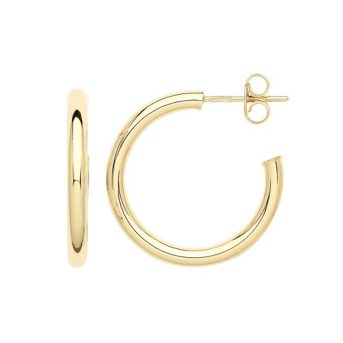9ct Gold Hoops With Post ER1192-