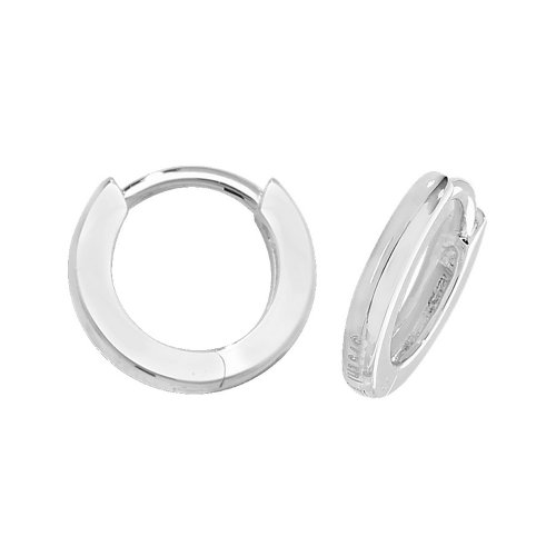 9ct White Gold Hinged Hoops 