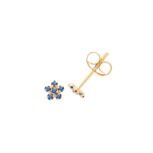 9ct Gold Cz Flower Studs 
