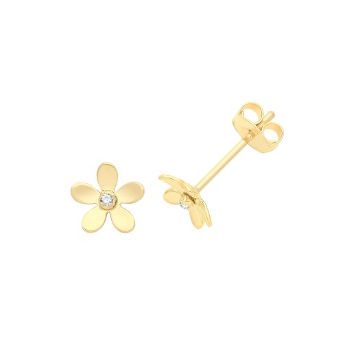 9ct Gold Flower Stud 