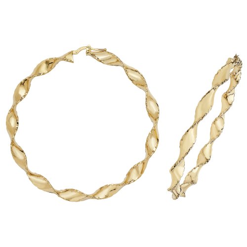 9ct Gold Diamond Cut Twisted Hoops 
