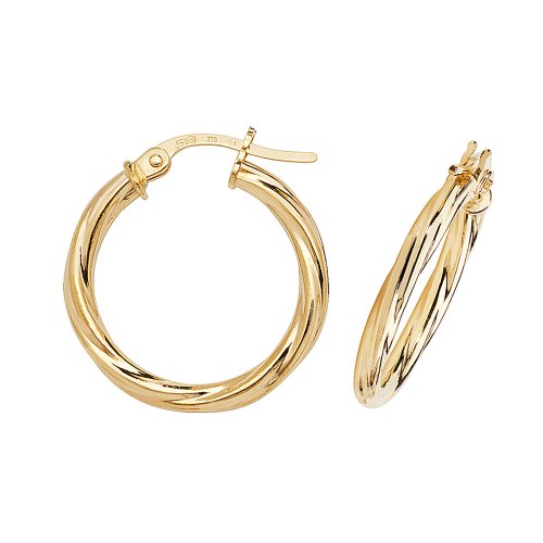 9ct Gold Twisted Hoops 