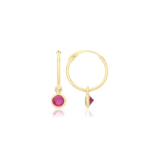 9ct Gold Sleepers With Hanging Coloured Cz 