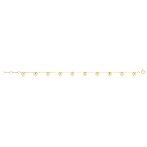 9ct Gold Heart Charms Bracelet 