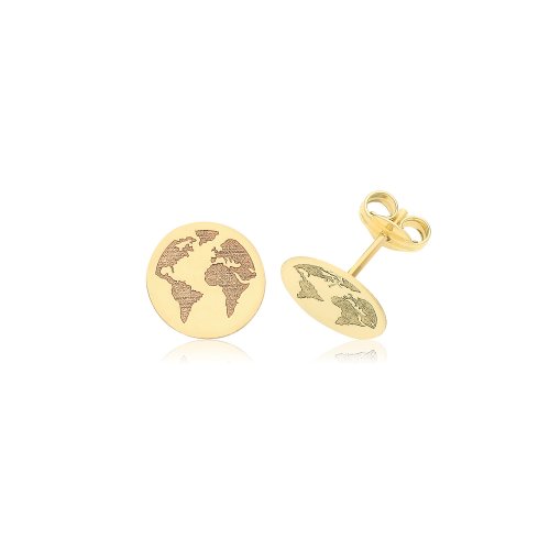 9ct Gold World Studs 