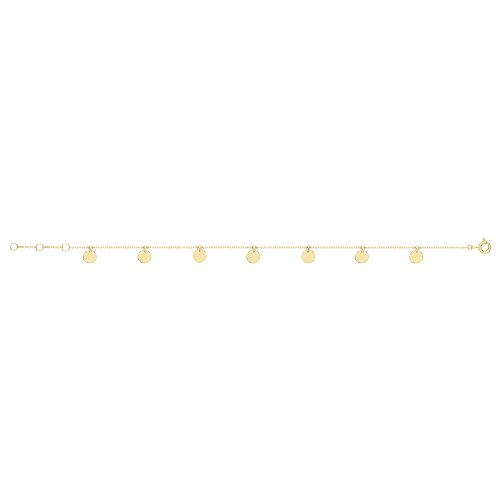 9ct Gold Disc Charms Bracelet 