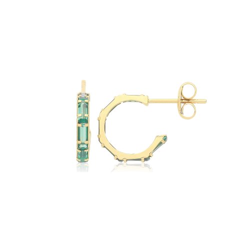 9ct Gold Coloured Cz Half Hoop Studs 