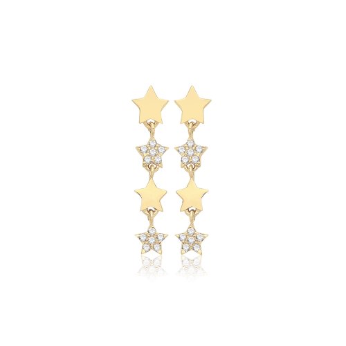 9ct Gold Cz Star Drops 