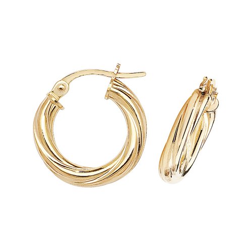 9ct Gold Twisted Hoops 