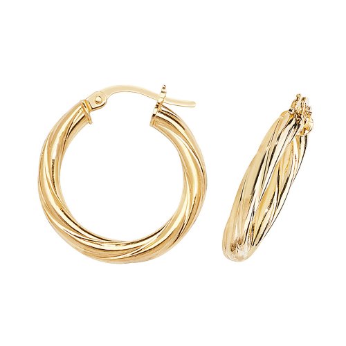 9ct Gold Twisted Hoops 