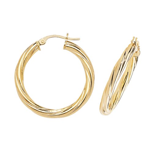 9ct Gold Twisted Hoops 