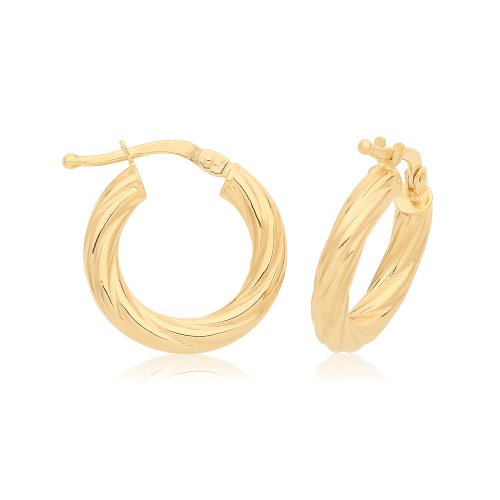 9ct Yel Gold Hoops ER1203-